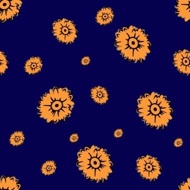 Renkli arka plana sahip soyut, kusursuz çiçek deseni