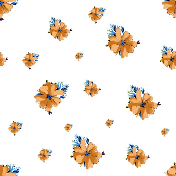 要旨カラフルな背景を持つシームレスな花のパターン — ストック写真