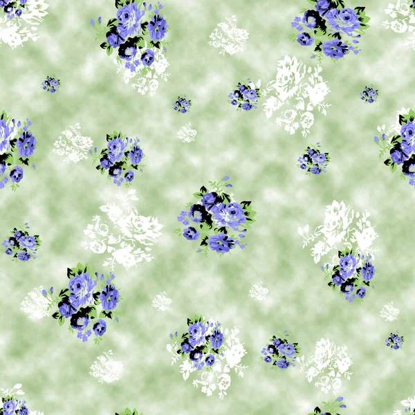 Elagance Nahtloses Blumenmuster Mit Wolkenhintergrund — Stockfoto