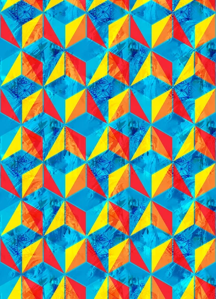 Patrón Geométrico Mezcla Abstracta Con Fondo Color —  Fotos de Stock