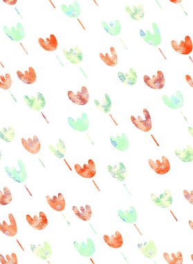 Elanance Çiçek motifi deseni basım ve üretim için renk arkaplanı ile.