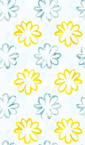 Elanance Floral Motif Pattern Color Backgound Print Production — Stock Photo, Image