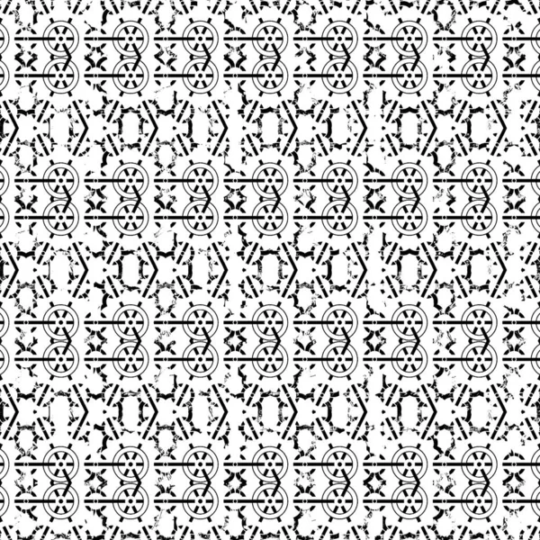 Abstract Naadloos Patroon Met Abstracte Geometrische Stijl Herhaal Monster Figuur — Stockfoto