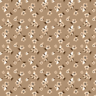 Çiçek desenli bitkisel motifler rastgele dağılmış. Kusursuz vektör dokusu. Moda baskıları için. El çizimi biçim açık mavi arkaplan ile yazdırılıyor