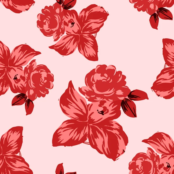 Bezszwowy Wzór Kwiat Tła Piękny Bezszwowy Wzór Allover Design Bezszwowy — Zdjęcie stockowe