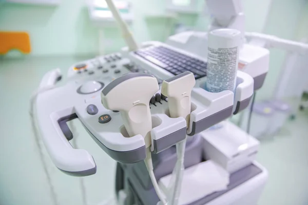Ultrasound machine in medical examination room