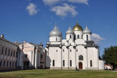 Kremlin büyük Novgorod St. Sophia Katedrali sabah ışık