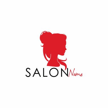 Güzellik Salonu siluet Logo vektör tasarımı