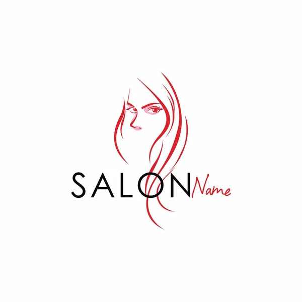 Línea de salón de belleza Art Logo Diseño vectorial —  Fotos de Stock