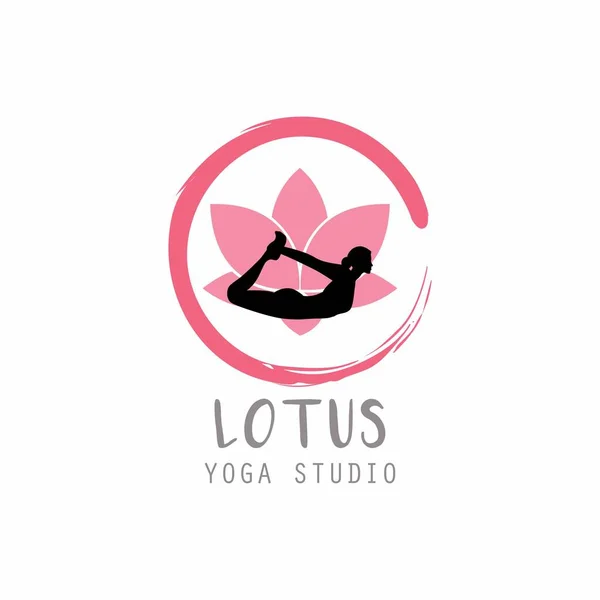 Lotus Flower, Woman Silhouette Yoga with Zen Logo Vector Design