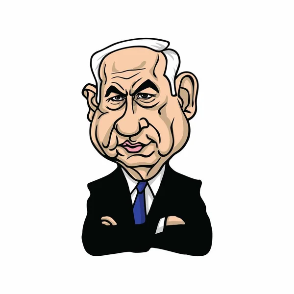 Benjamin Netanyahu, premier van Israël illustratie Vector Design. — Stockfoto