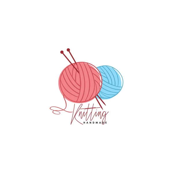 Örgü Vintage Logo, Terzi, İğne, İplik, Moda Retro Basit Logo, İmza, Simge Şablon Vektör Tasarımı