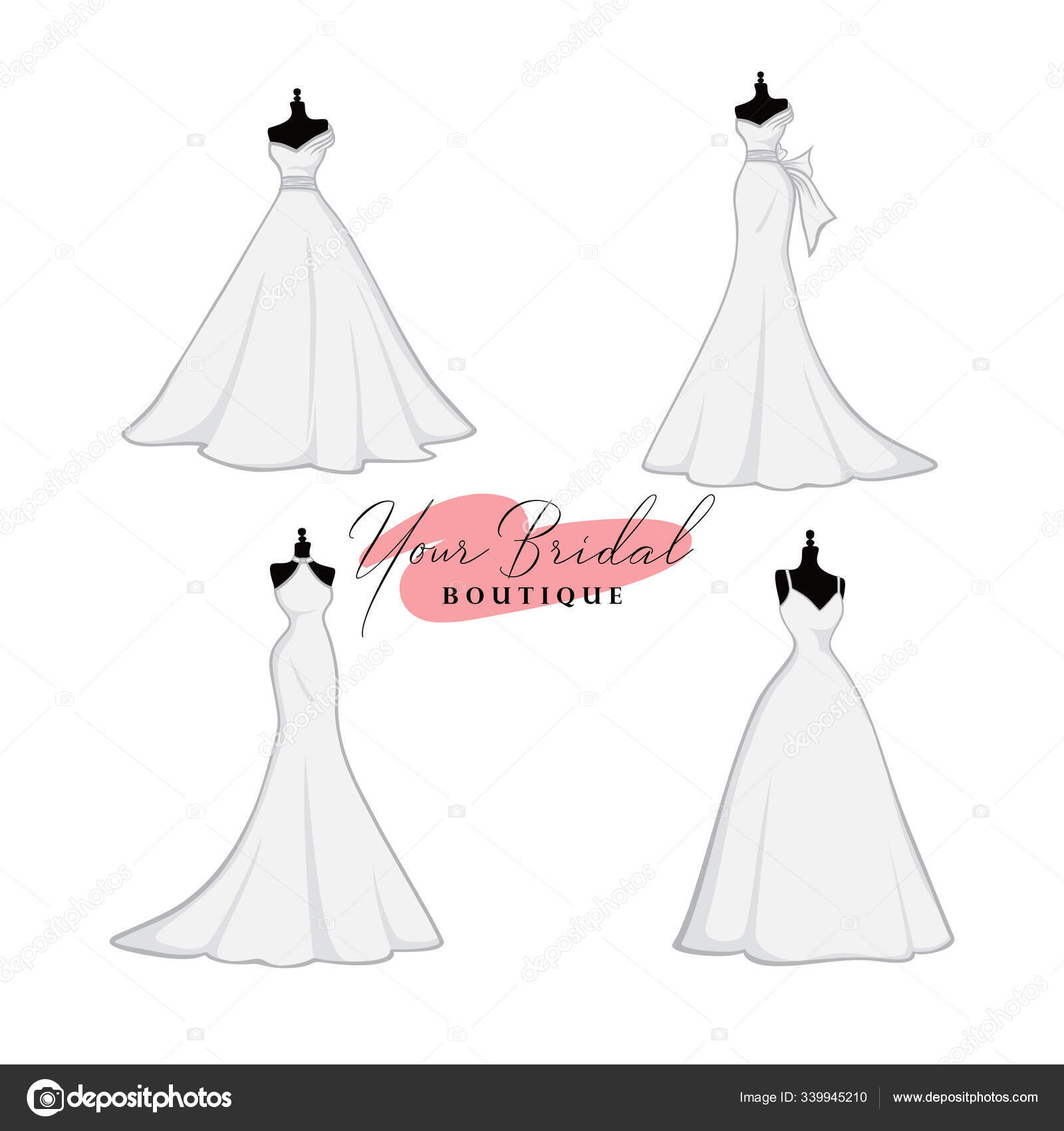 Premium Vector | Dress boutique bridal logo illustration vector design