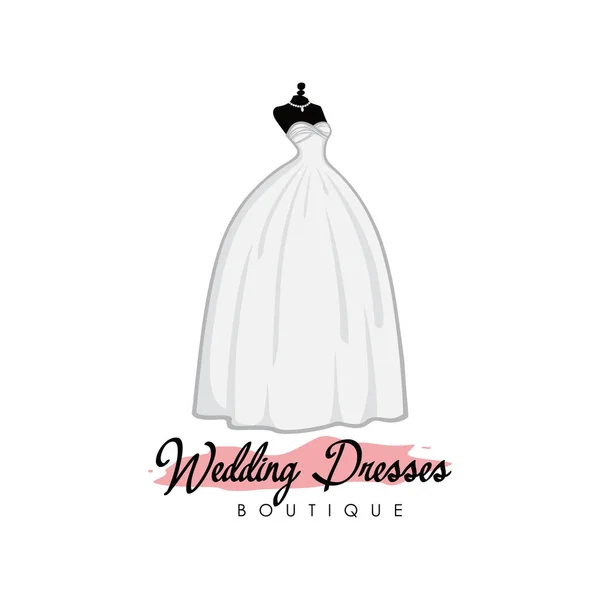 Монохромное Свадебное Платье Идеи Мода Невеста Шаблон Векторного Дизайна — стоковый вектор