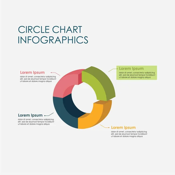 Pie Chart Circle Chart Графика Elements Vector Flat Design Sign — стоковый вектор