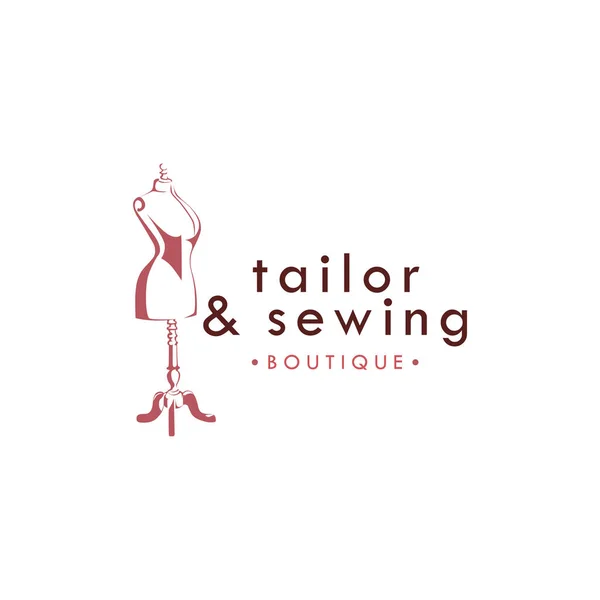 Tailor Sewing Vintage Logo Attelier Mannequin Logo Fashion Logo Template — стоковий вектор