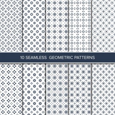 Tek renkli kesintisiz vektör çizimler kümesi. Soyut Dekoratif şekiller. Polka dot