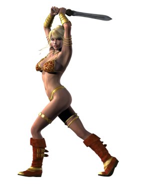 Kılıç, 3d render ile Amazon savaşçı