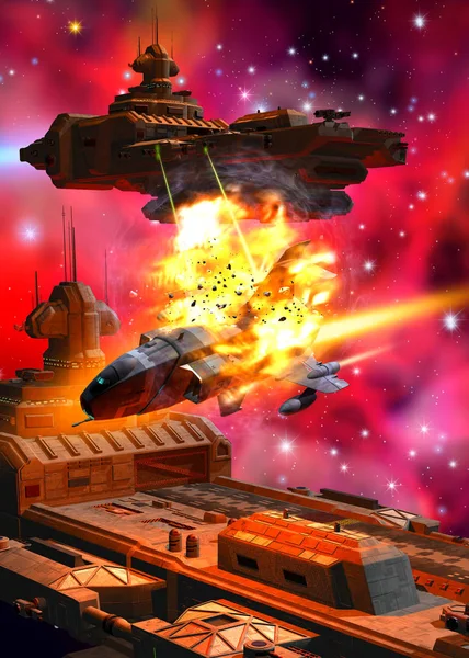 Space Battle Illustration — Stock Photo, Image