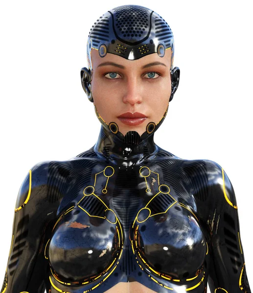 Cyborg Woman Helmet Illustration — Stock Photo, Image