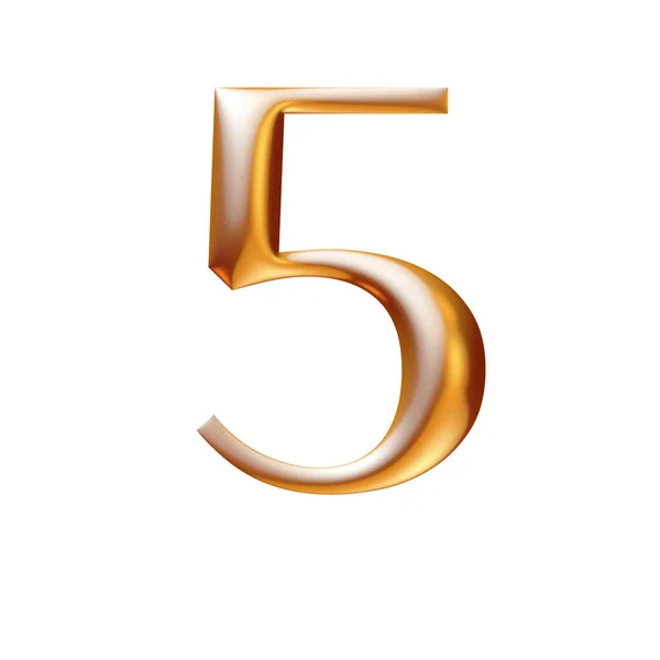 Symbol Number Golden Metallic Alphabet Illustration — Stock Photo, Image