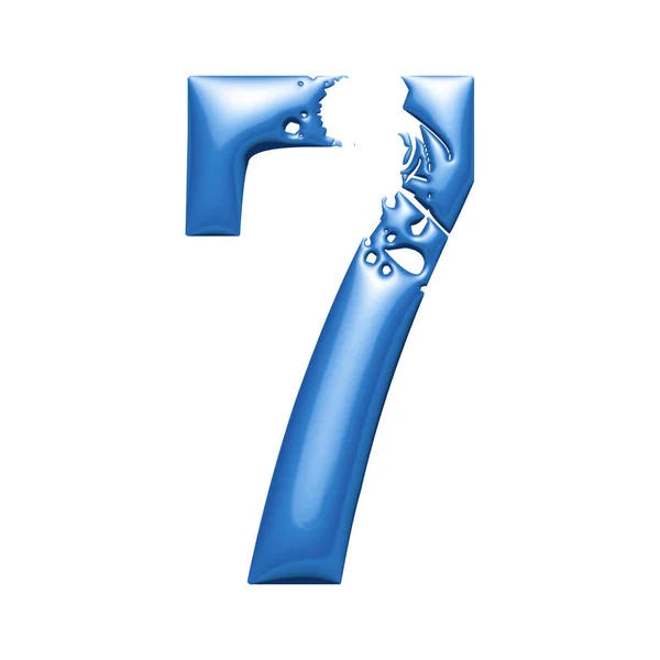 Symbool Nummer Blauw Metallic Alfabet Illustratie — Stockfoto