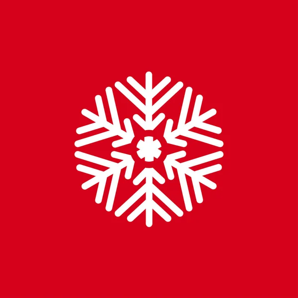 Ilustración Vectorial Copos Nieve Sobre Fondo Rojo Icono Gráfico Para — Vector de stock