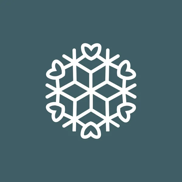 Ilustración Vectorial Copos Nieve Sobre Fondo Gris Azul Icono Gráfico — Vector de stock