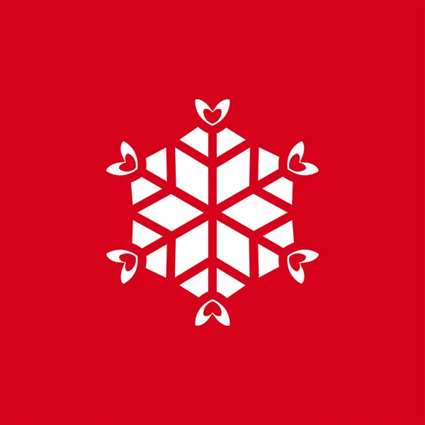 Ilustración Vectorial Copos Nieve Sobre Fondo Rojo Icono Gráfico Para — Archivo Imágenes Vectoriales