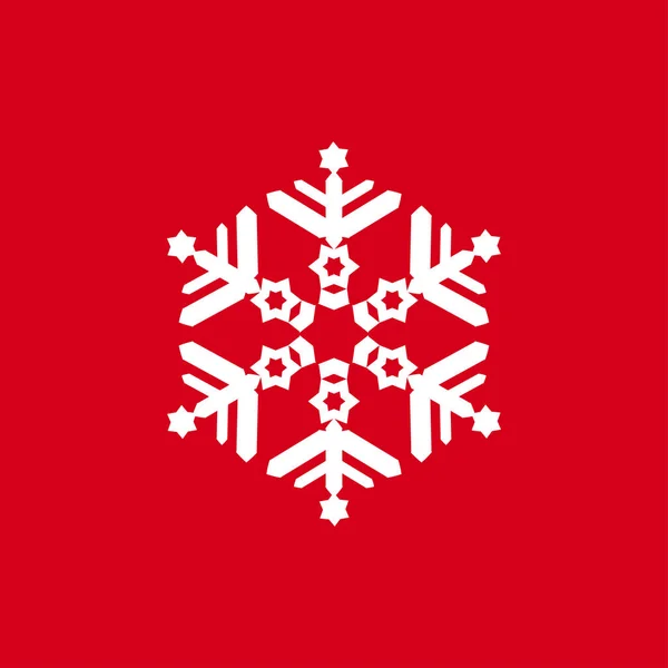 Ilustración Vectorial Copos Nieve Sobre Fondo Rojo Icono Gráfico Para — Archivo Imágenes Vectoriales