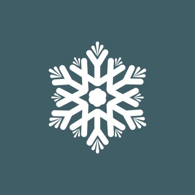 Mavi gri bir arka plan üzerinde kar taneleri vektör Illustration. Web siteleri için grafik simge.