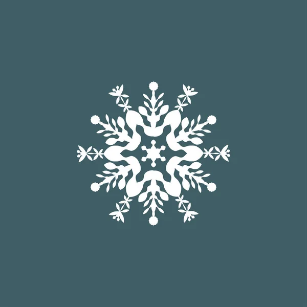 Ilustración Vectorial Copos Nieve Sobre Fondo Gris Azul Icono Gráfico — Vector de stock