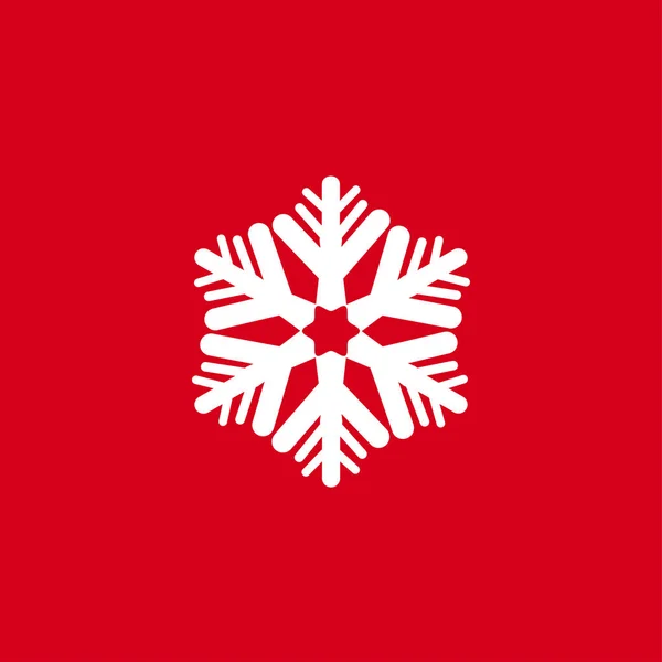 Εικονογράφηση Διάνυσμα Νιφάδες Χιονιού Κόκκινο Φόντο Στο Εικονίδιο Της Παλέτας — Διανυσματικό Αρχείο