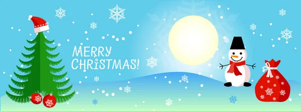 Web サイトやソーシャル ネットワーク青色の背景に雪の結晶のクリスマス バナーのテンプレート ベクトル図 — ストックベクタ