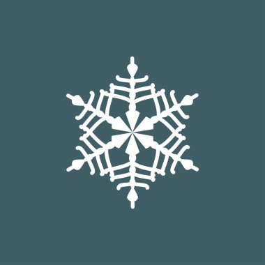 Mavi gri bir arka plan üzerinde kar taneleri vektör Illustration. Web siteleri için grafik simge.