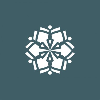 Mavi gri bir arka plan üzerinde kar taneleri vektör Illustration. Web siteleri için grafik simge.