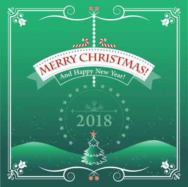 Yazdırma ve Web siteleri için Noel tebrik kartı. Vektör çizim.