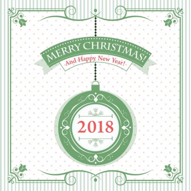 Yazdırma ve Web siteleri için Noel tebrik kartı. Vektör çizim.