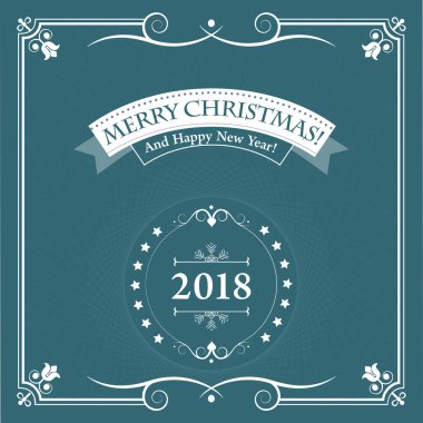 Yazdırma ve Web siteleri için Noel tebrik kartı. Vektör çizim.