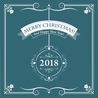 Yazdırma ve Web siteleri için Noel tebrik kartı. Vektör çizim.