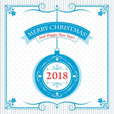 Yazdırma ve Web siteleri için Noel tebrik kartı. Vektör çizim.