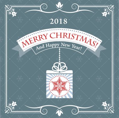 Yazdırma ve Web siteleri için Noel tebrik kartı. Vektör çizim.