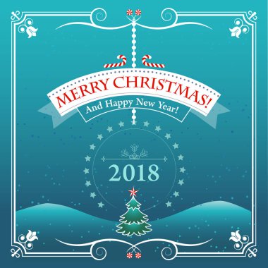 Yazdırma ve Web siteleri için Noel tebrik kartı. Vektör çizim.