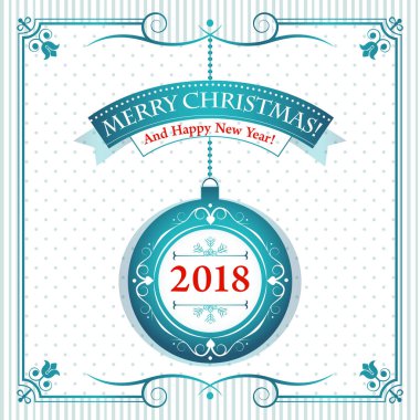 Yazdırma ve Web siteleri için Noel tebrik kartı. Vektör çizim.