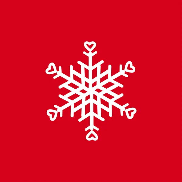 Ilustración Vectorial Copos Nieve Sobre Fondo Rojo Icono Gráfico Para — Vector de stock