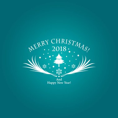 Noel etiketi ile bir kar tanesi. Vektör çizim