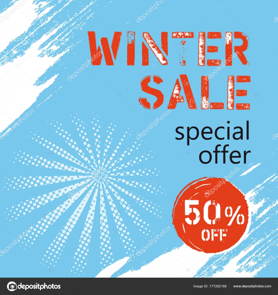 Banner Winter Sale Pattern Abstract Blue Background Vector
