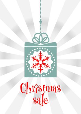 Bir perakende satış etiketi ile şenlikli Noel başlık. Vektör çizim.