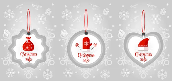 Festive Christmas Banner Retail Sale Tag Vector Illustration — Stock Vector