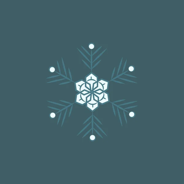 Ilustración Vectorial Copos Nieve Sobre Fondo Gris Azul Icono Gráfico — Vector de stock